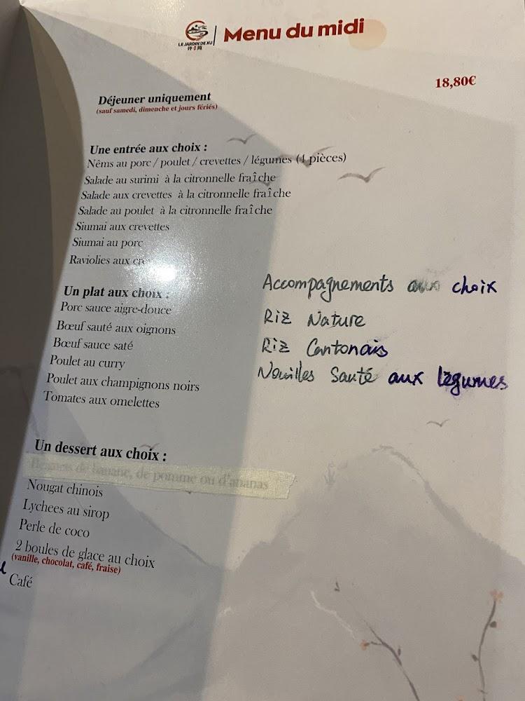 LE JARDIN DE XU - Menu Image 2