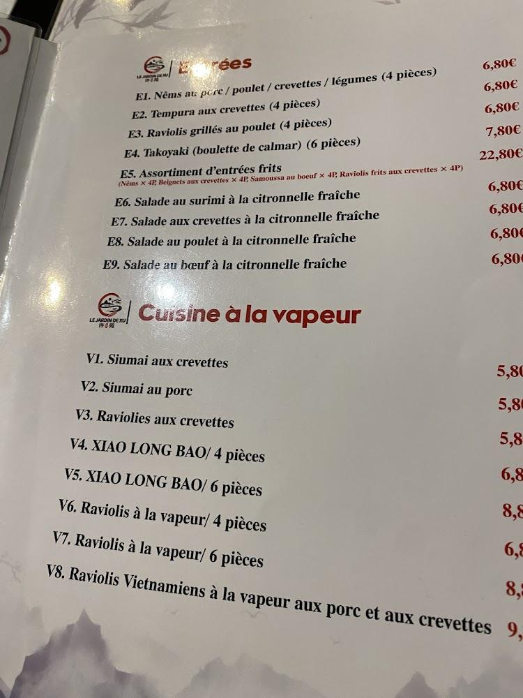 LE JARDIN DE XU - Menu Image 3